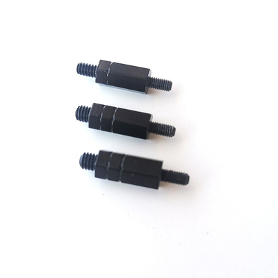 #4-40 Cúp đệm hex có sợi dây đai hai đầu cho kết nối khung gầm Cold Forged M3 10mm Electrophoresis Black Hex Stud