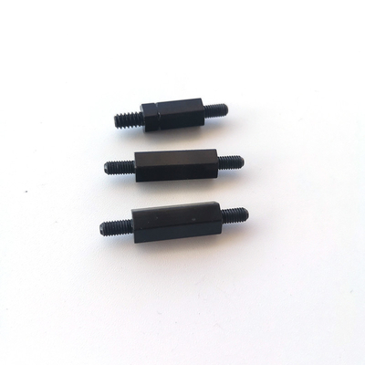 #4-40 Cúp đệm hex có sợi dây đai hai đầu cho kết nối khung gầm Cold Forged M3 10mm Electrophoresis Black Hex Stud