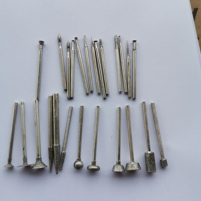Mũi khoan Burr quay kim cương 6 mm với chân 3 mm cho công cụ quay Công cụ gỡ lỗi đầu móng tay kim cương