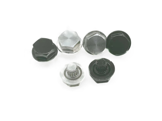 Nhôm điện Bơi màu đen Bánh xe ô tô trang trí sửa đổi Sông Anodizing Mẫu CD Bánh xe Trim Studs HEX12.5 * 13.2