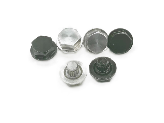Hợp kim nhôm màu đen Điện di trục bánh xe Vít M6x1.0 Chiều cao đầu 6,8mm